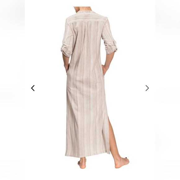 Tracy Stripe Coverup Linen Kaftan NWT - Picture 2 of 7